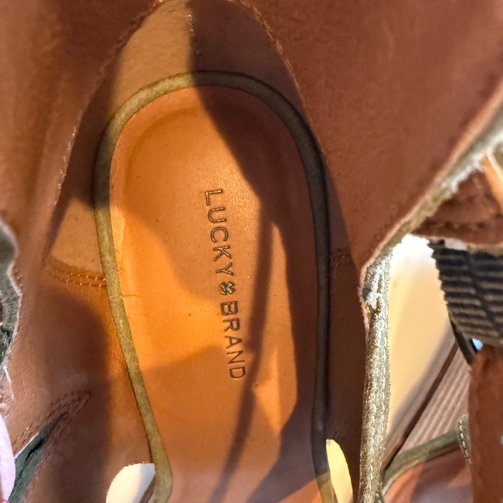 Lucky Brand Lukili Women's Sandals Wedge Ankle Strap Moss Green Size US 12M - Picture 8 of 11